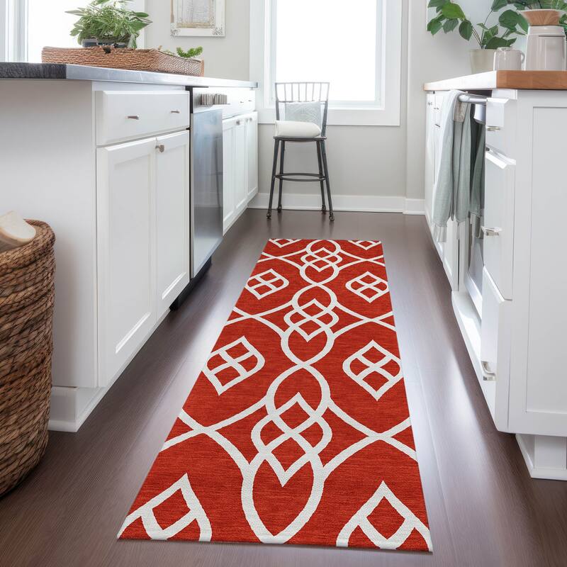 Machine Washable Indoor/ Outdoor Chantille Trellis Modern Rug