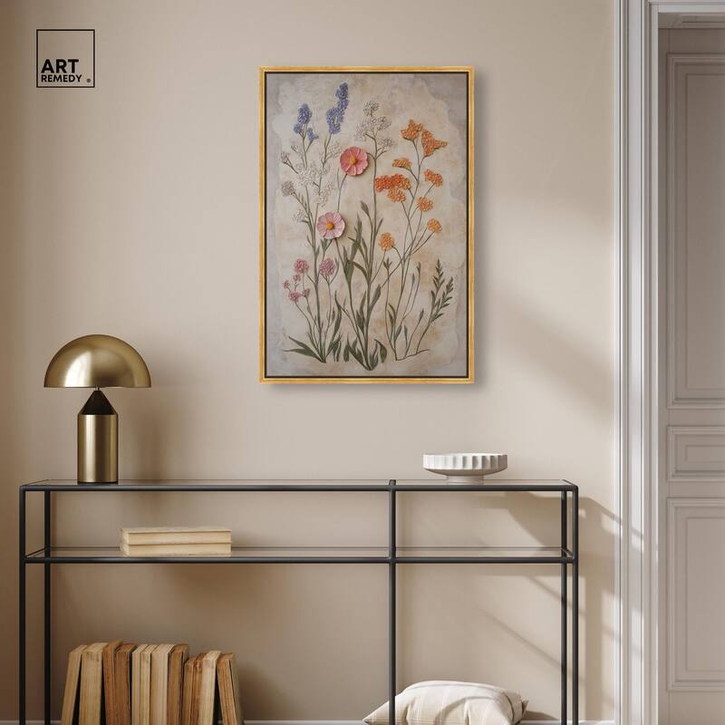 Sculpted Flora Frieze I Canvas by Art Remedy