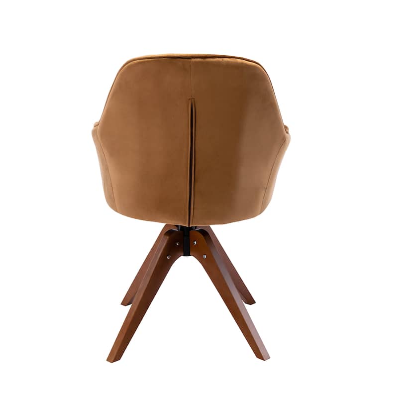 Porthos Home Oana Velvet/ Beechwood Swivel Dining Chair