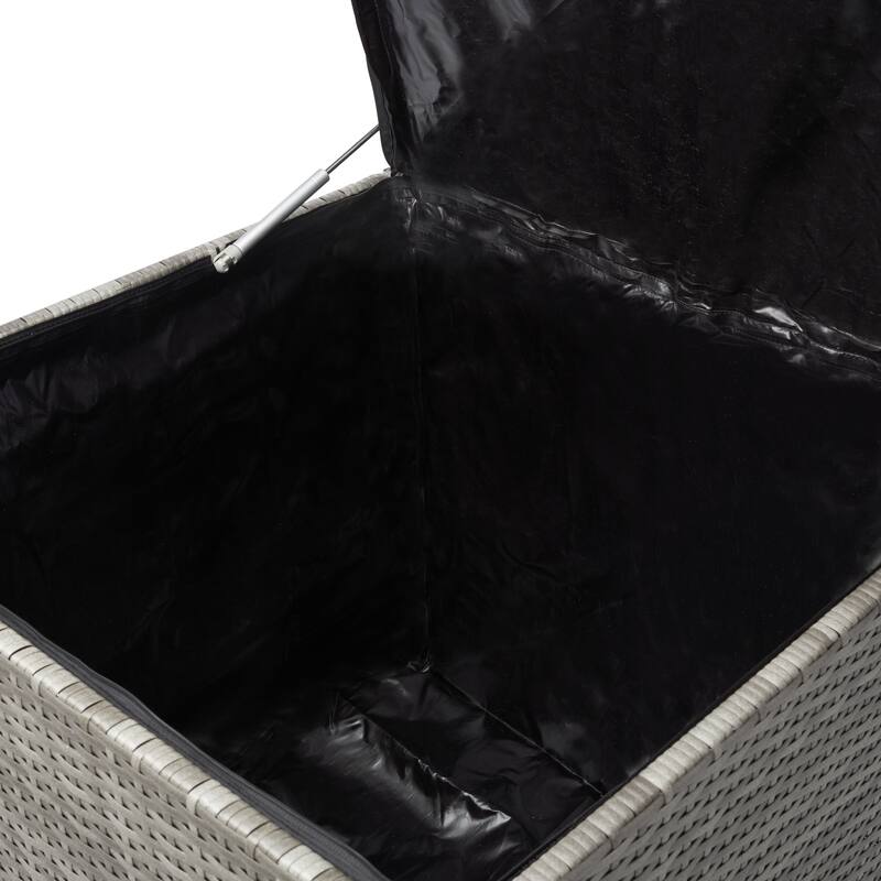 SAFAVIEH Helga Outdoor 4-Piece Conversation Patio Set with Storage - 57"W x 31"D x 26"H