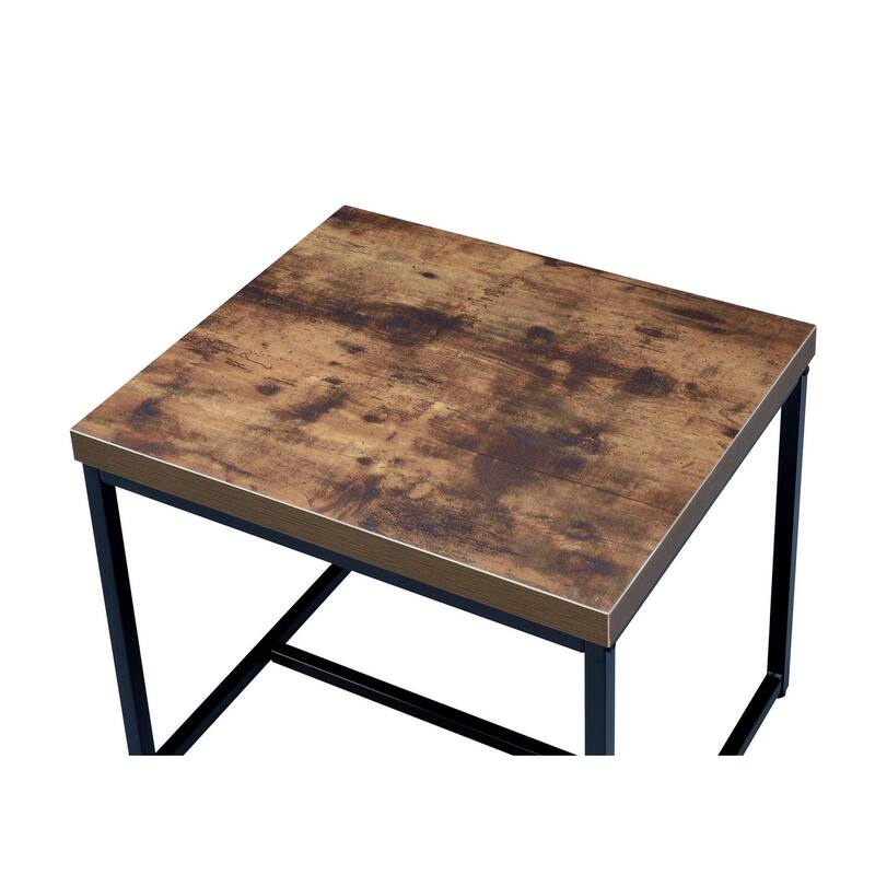 Wooden End Table in Weathered