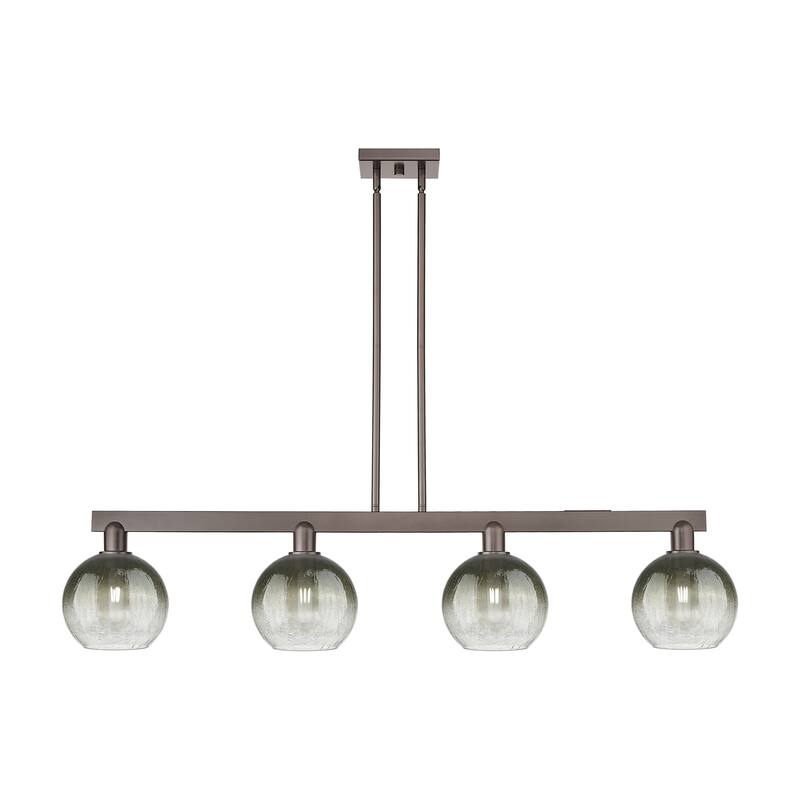 Innovations Lighting Urban Downtown - Brookhaven Globe - 4 Light 48" Stem Hung Island Light - Slate/Oil Rubbed Bronze