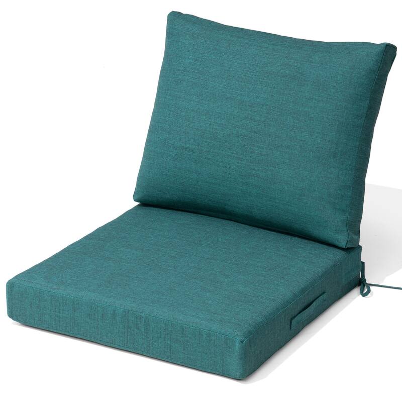24" x 24" Outdoor Deep Seat Chair Cushion Set - Set of 1 - MALACHITE