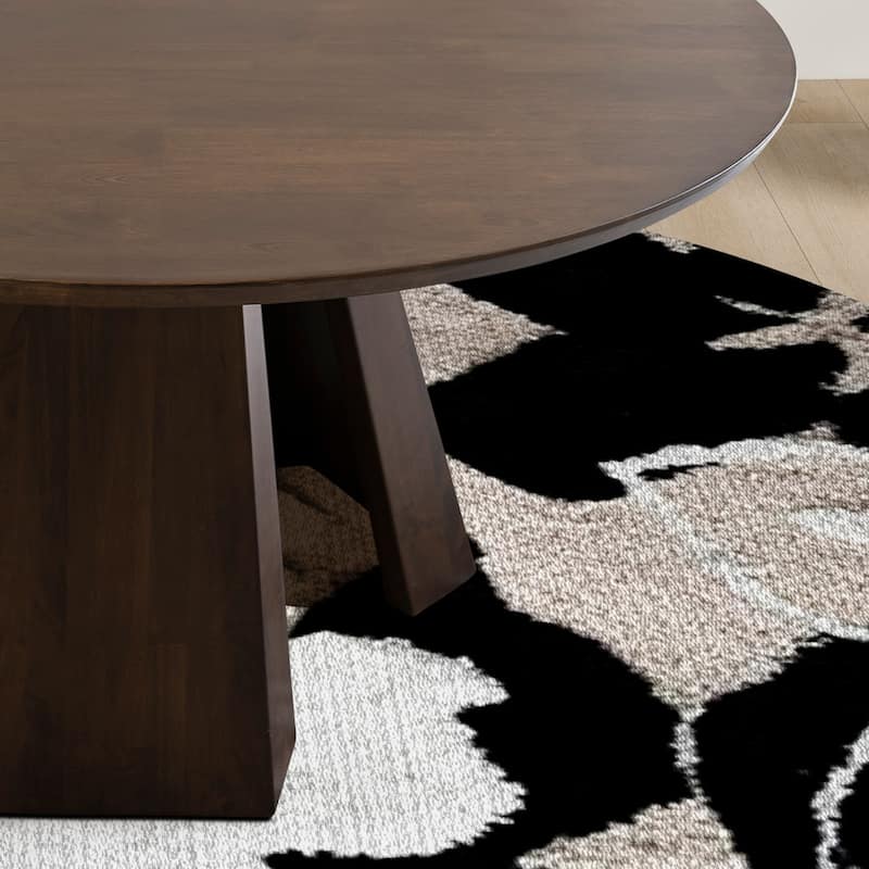 Makoto 53" Japandi Style Solid Wood Round Dining Table