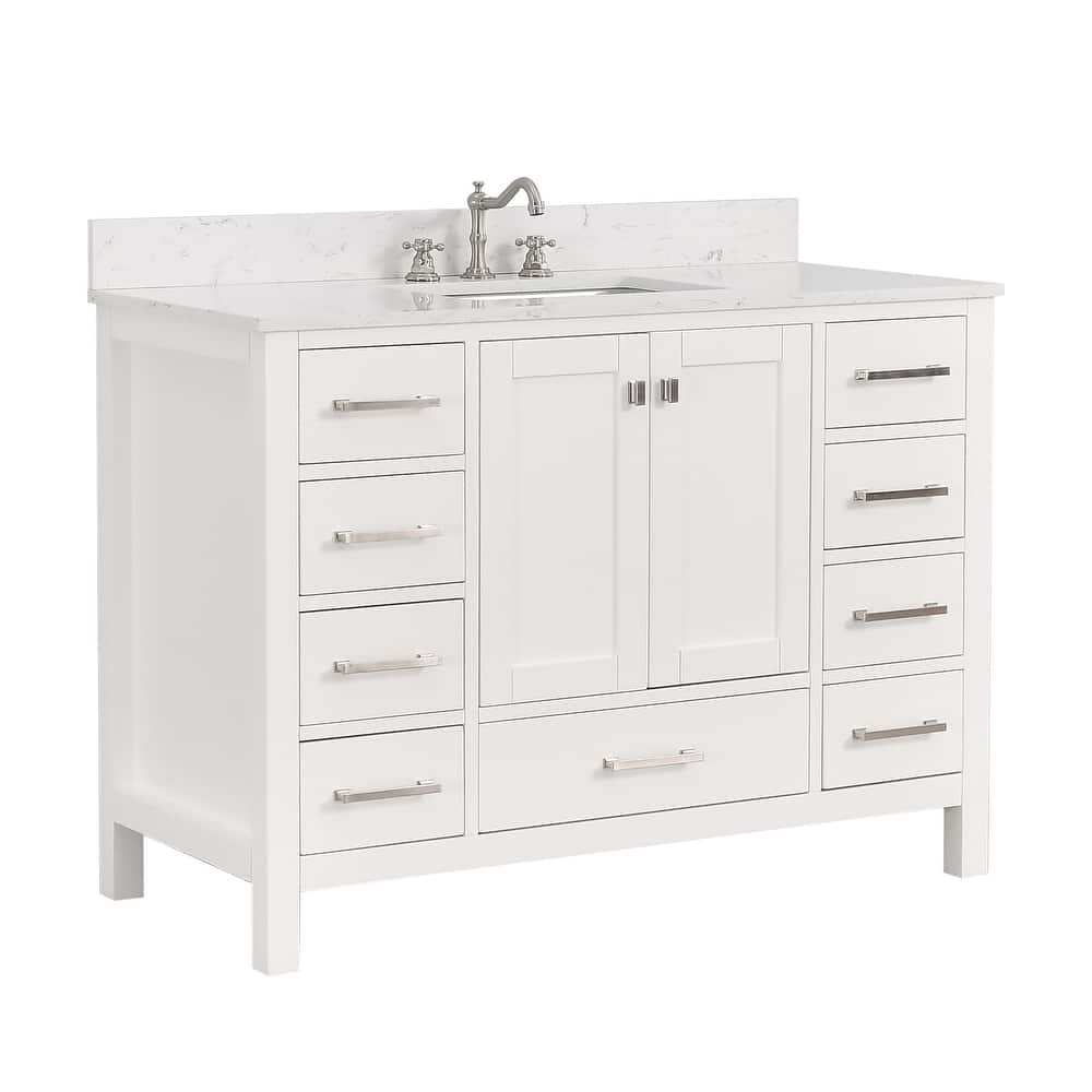 PROOX 48 inch Freestanding Bath Vanity Engineered Countertop and Ceramic Sink