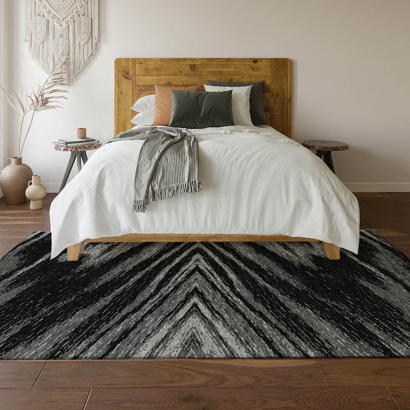 Premium Washable Super Soft Modern Chevron Mayfield Rug