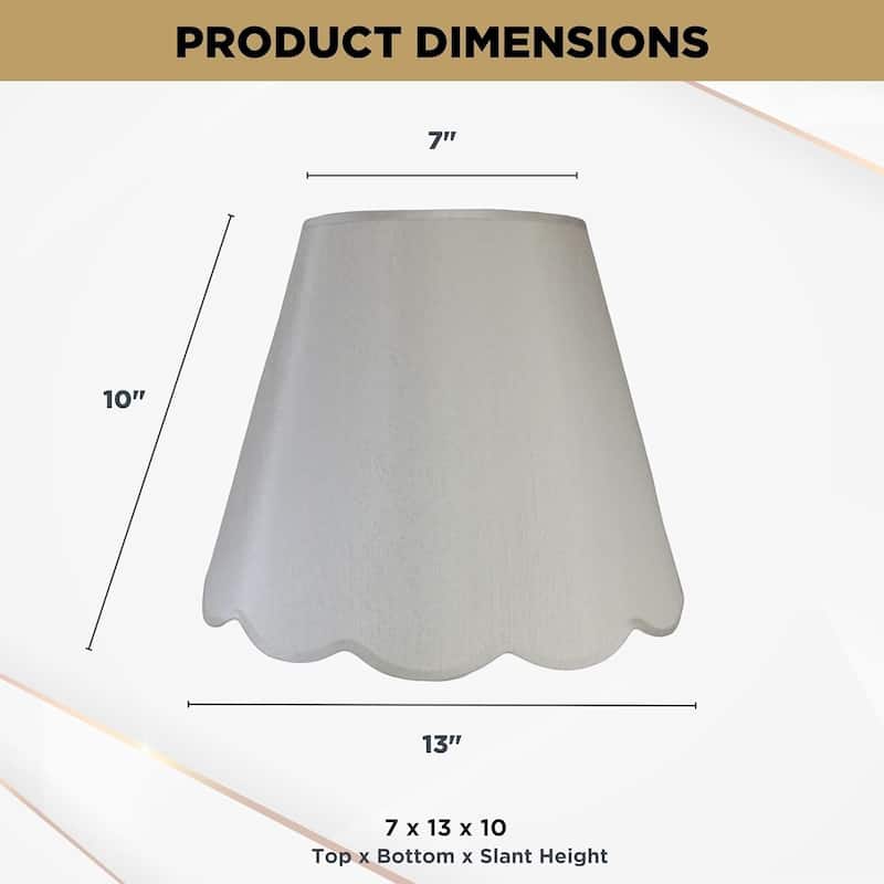 Royal Designs Scallop Empire Lamp Shade Set of 2 - 7 x 13 x 10
