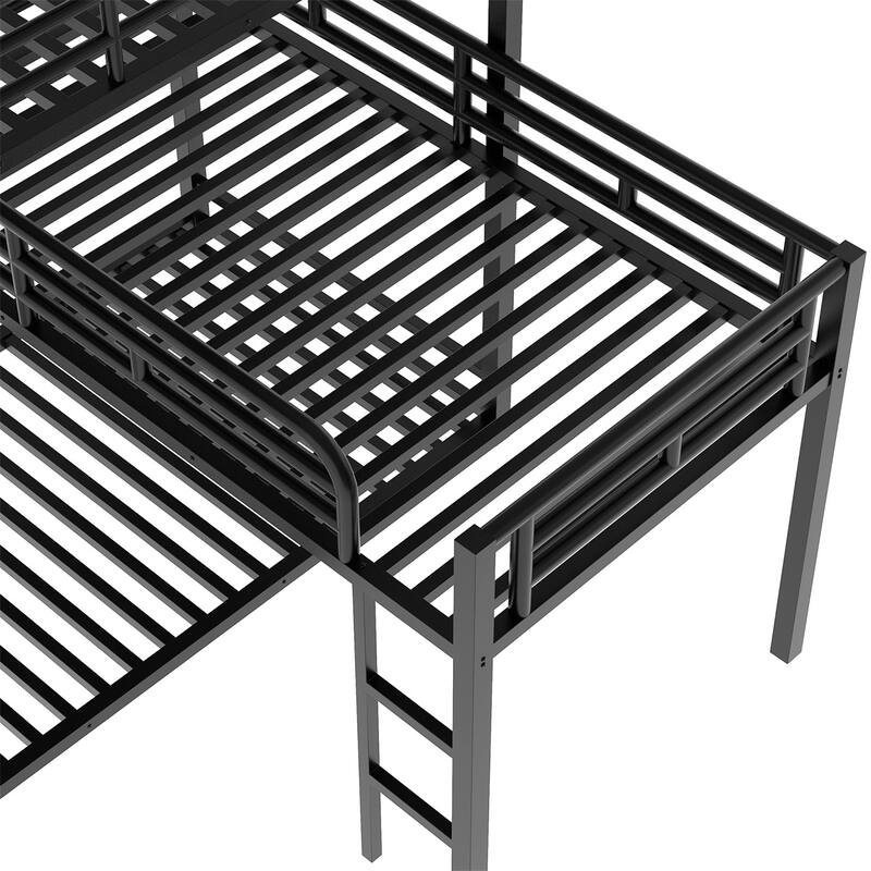 Merax L-shaped Metal Triple Twin Size Bunk Bed