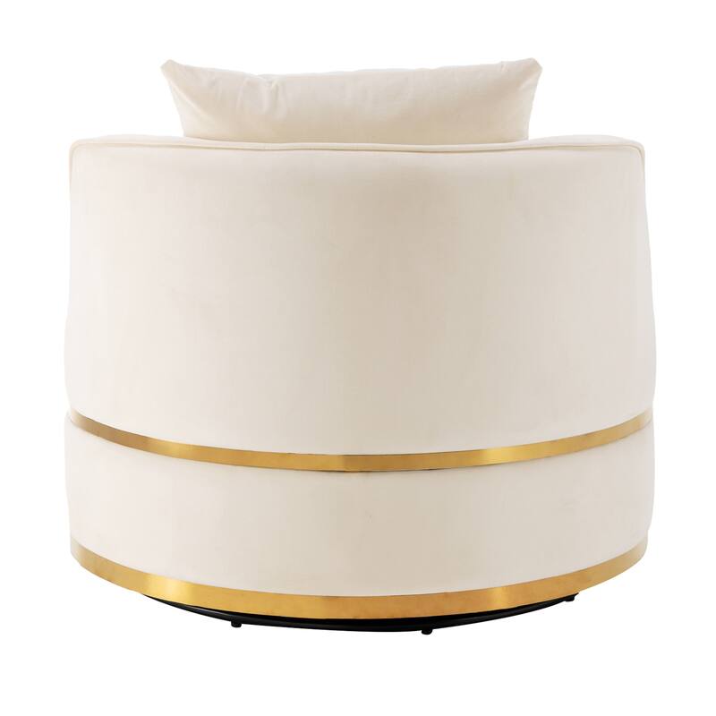 360 Degree Swivel Accent Chair Lounge Chair, Modern Barrel Chair Over-Sized Soft Chair with Seat Cushion