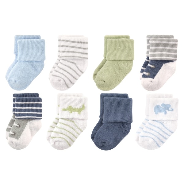slide 1 of 1, Luvable Friends Baby Boy Newborn and Baby Terry Socks, Safari 6-12 Months - Safari