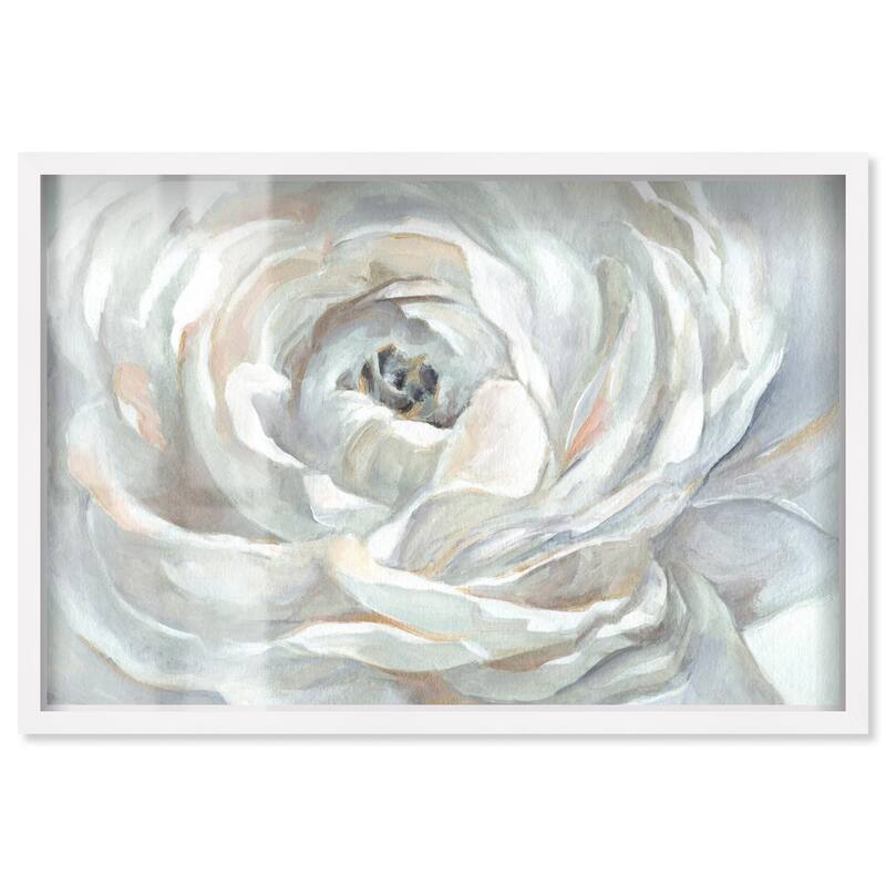 Powdery Peony Shadowbox by Art Remedy - White - 45" x 30"