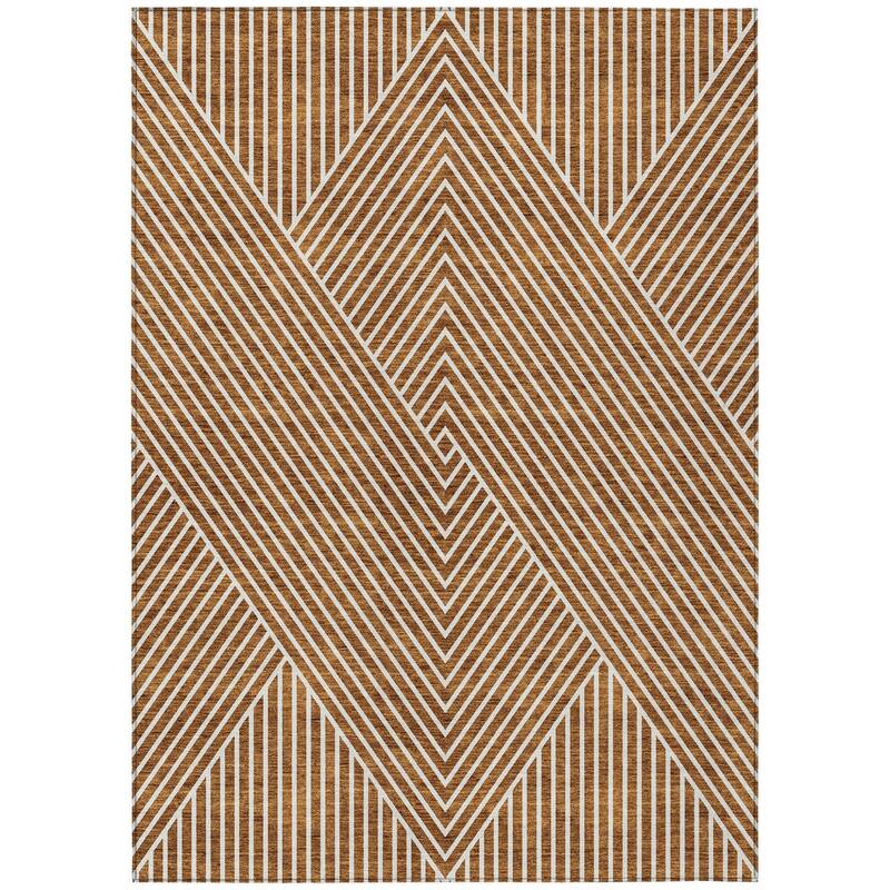 HomeRoots Geometric Transitional Rectangle Outdoor Rug - 5' X 8'