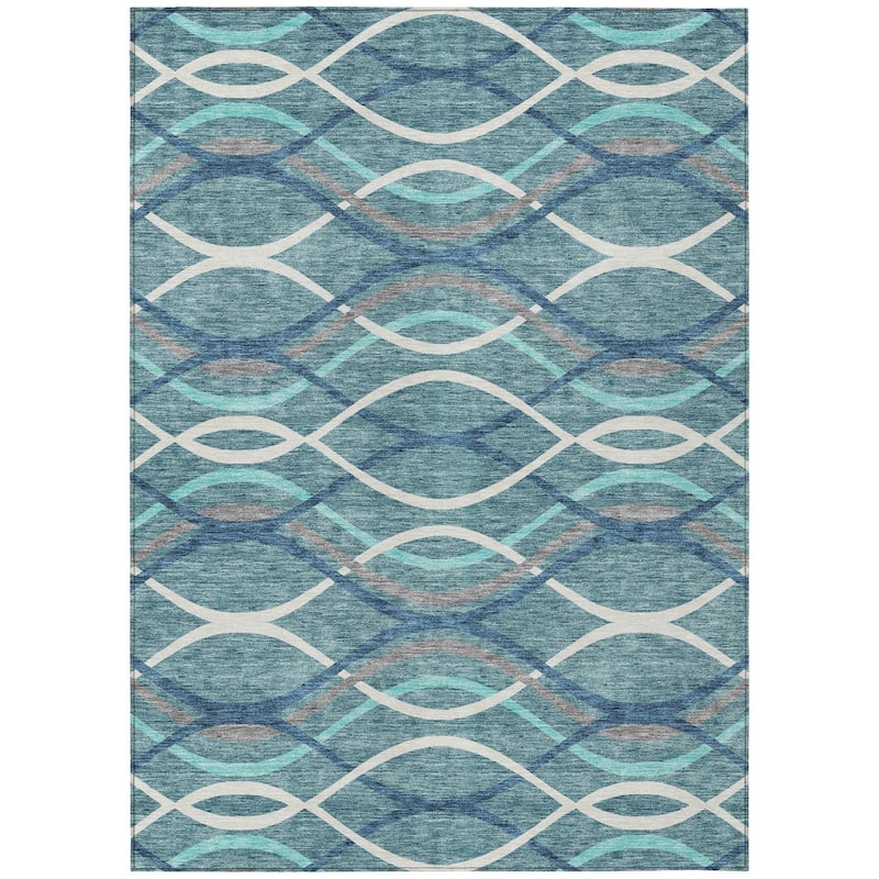 HomeRoots Abstract Transitional Rectangle Outdoor Rug