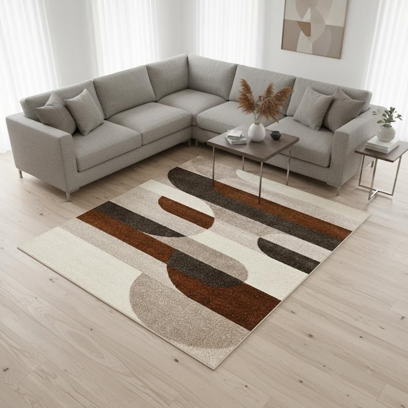 HomeRoots Geometric Modern Rectangle Area Rug - 8' X 11' - 8' X 11'