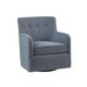 preview thumbnail 11 of 13, Adele Swivel Chair Blue