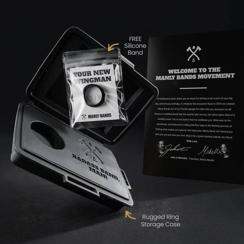 Manly Bands THE IBEX Tungsten Yellow Gold Plated 8mm Polished Band