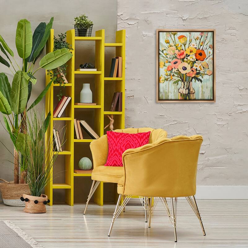 Stupell Painterly Bouquet Arrangement Framed Floater Canvas Wall Art Design By Franklyn Gregory