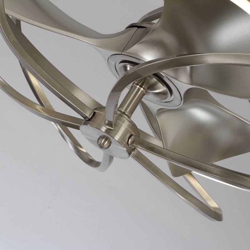 27-inch Satin Nickel Chandelier Ceiling Fan Light Kits with Remote