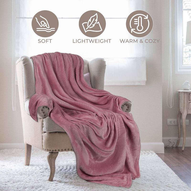 Superior Fleece Plush Medium Weight Soft Fluffy Decorative Blanket