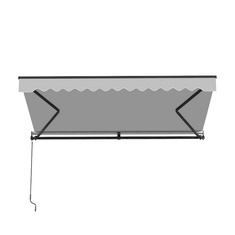 ALEKO Caribbean Motorized Retractable Patio Awning - Black Frame - Silver Gray - 13 x 10 Feet