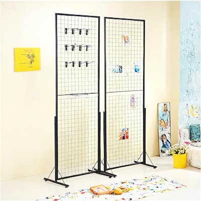 Grid wall Display System 2-Pack,24"x67" Double-Sided Grid Wall Panels