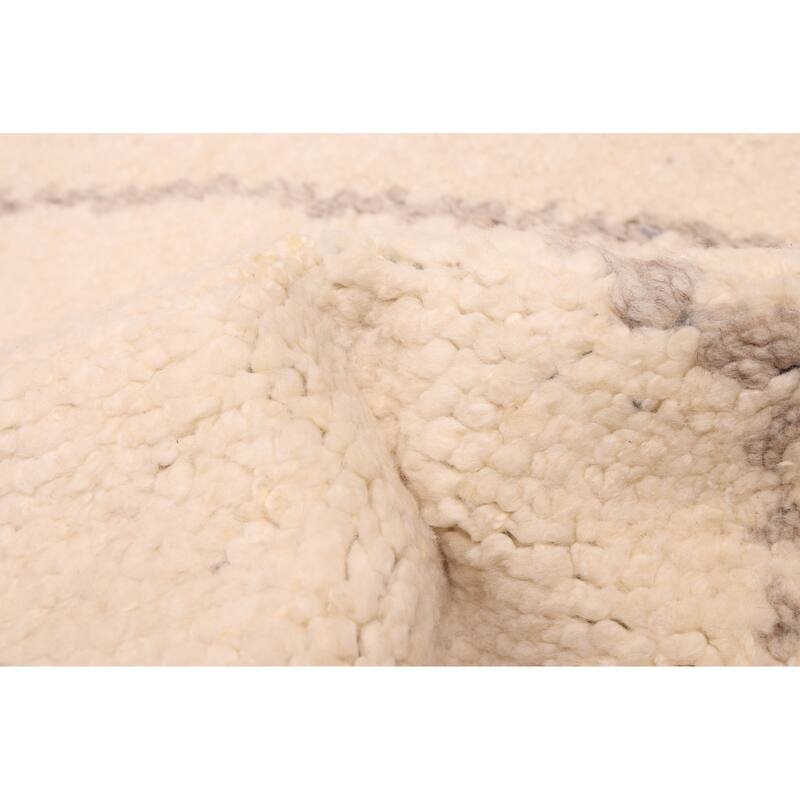 ECARPETGALLERY Hand-knotted Looma Cream Wool Rug - 7'10 x 10'3