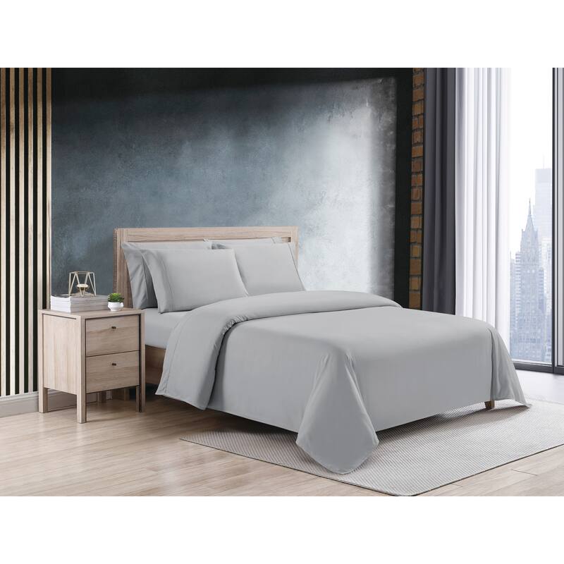 Kathy Ireland Cool Max 6 Piece Ultra Soft Sheet Set - Twin - Light Grey