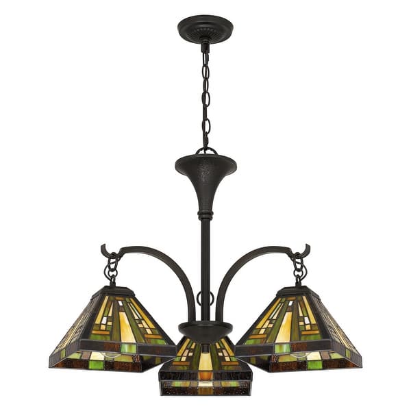 Gracewood Hollow Qosja 3light Vintage Bronze Tiffany Chandelier Bed
