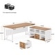 preview thumbnail 6 of 18, 63" L-Shaped Computer Desk with 47 inches Lateral File Cabinet, Executive Desk Home Office Furniture Desk Set