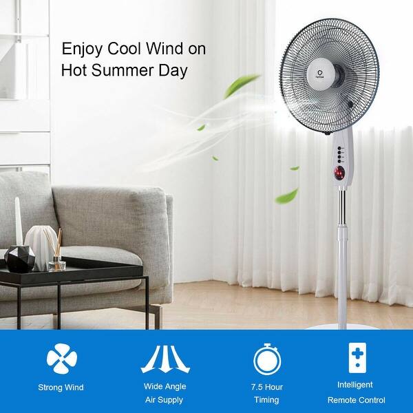 Shop Costway 15 Pedestal Fan Stand 5 Blades 3 Speed 3 Mode