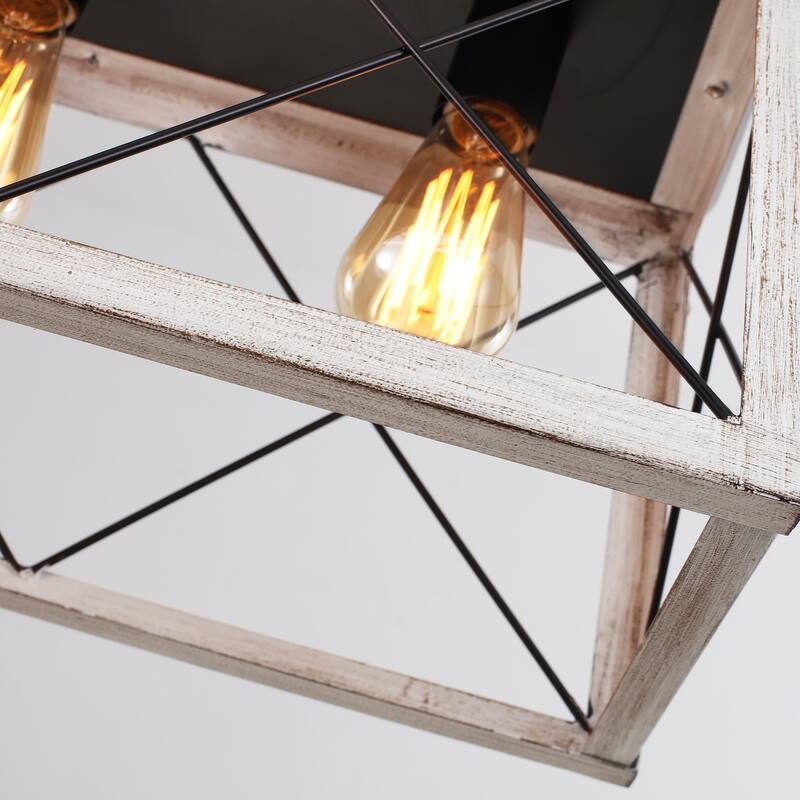 5-Light Vintage Industrial Chandelier for Kitchen Island Dining Room Living Room