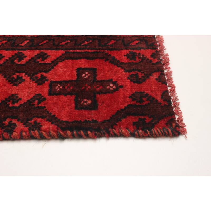 ECARPETGALLERY Hand-knotted Baluch Red Wool Rug - 3'1 x 6'2