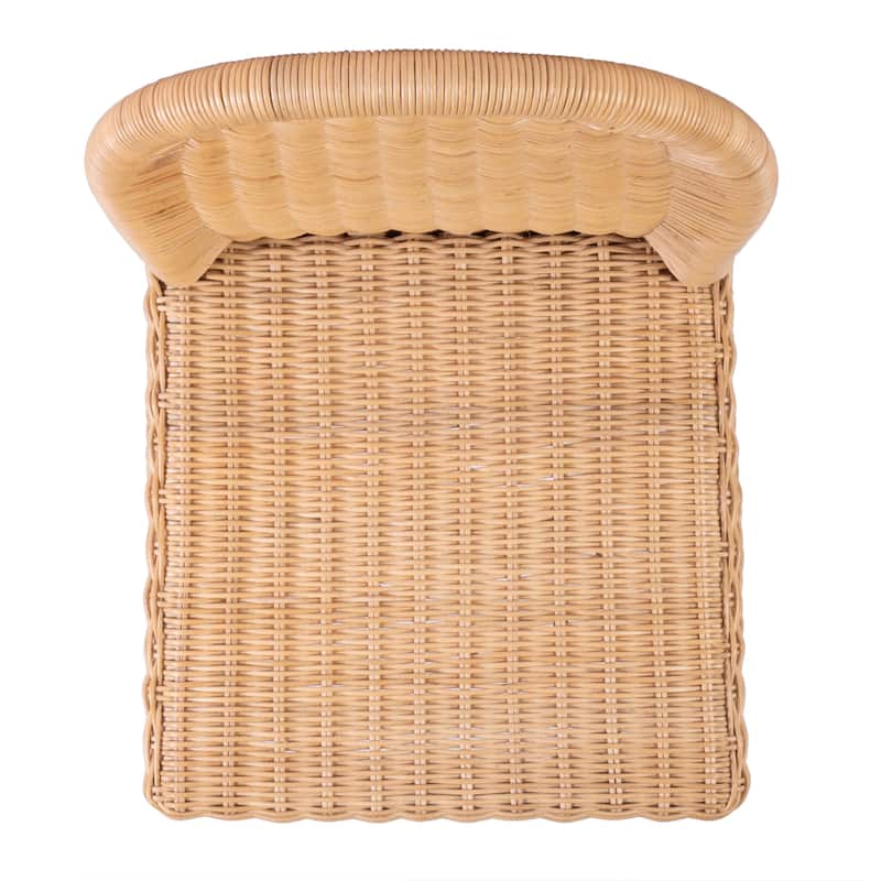 Flora Rattan 24" Scalloped Edge Counter Stool