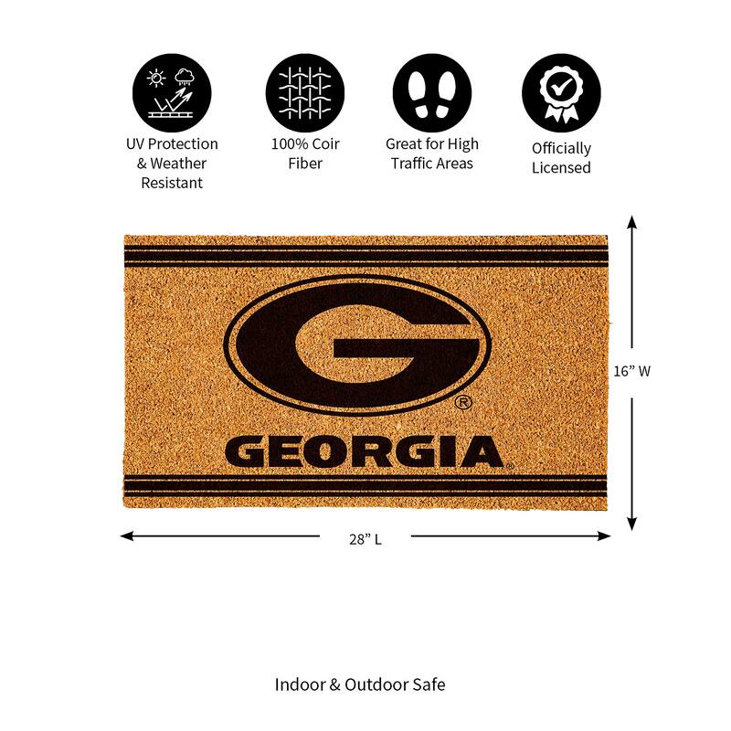 University of Georgia Monochrome Indoor/Outdoor Coir Door Mat