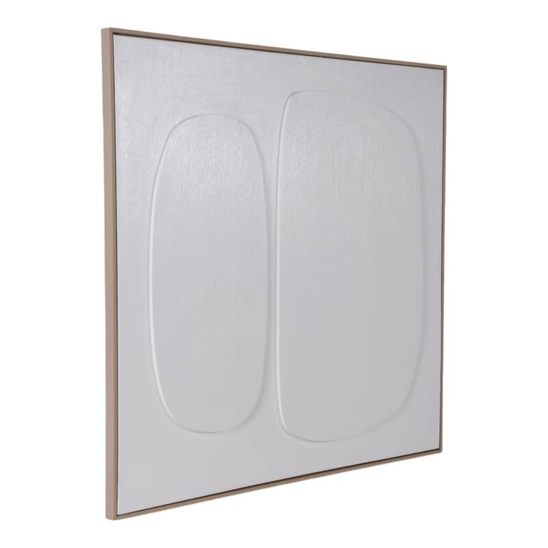 Canvas Wall Art Abstract 3D Framed Modern Decor - 40" White
