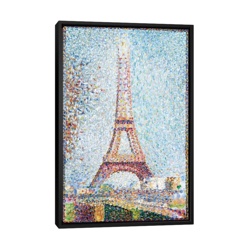 iCanvas "The Eiffel Tower, 1889" by Georges Seurat Framed Canvas Print