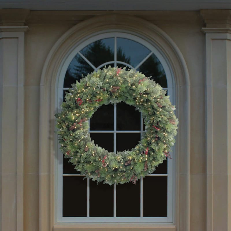 Puleo International 72 in Pre-lit Rocky Mountain Spruce Wreath