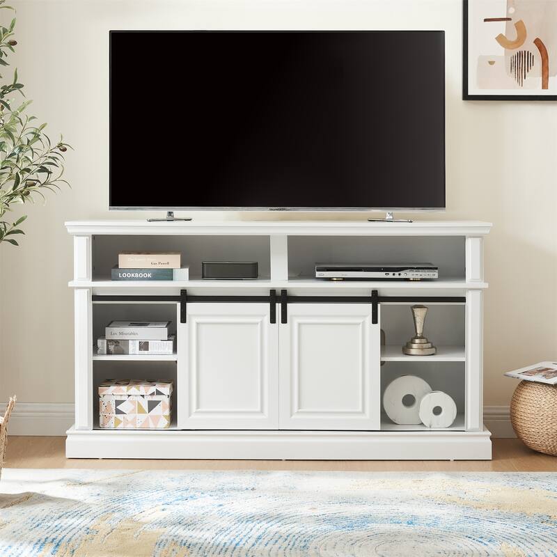 Media Console Table with Storage Cabinet