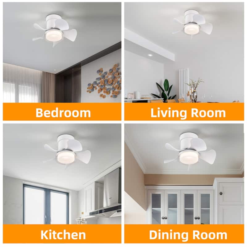 21 in. Smart Indoor Ceiling Fan with Integrated LED with Remote Control and 3 Color Temperatures Light