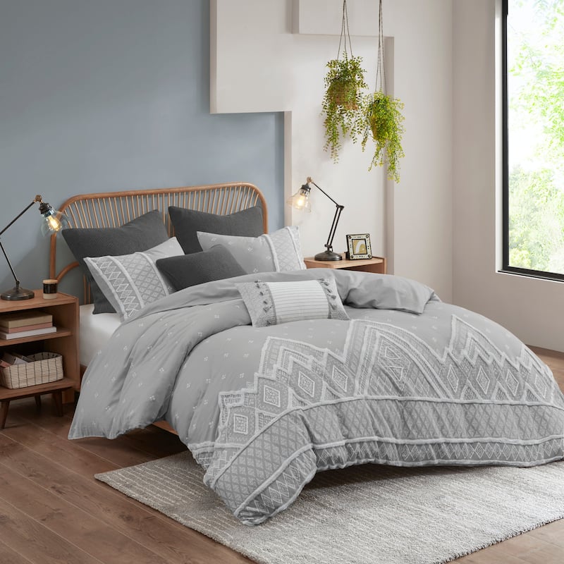 INK+IVY Marta Flax and Cotton Blended Duvet Cover Set