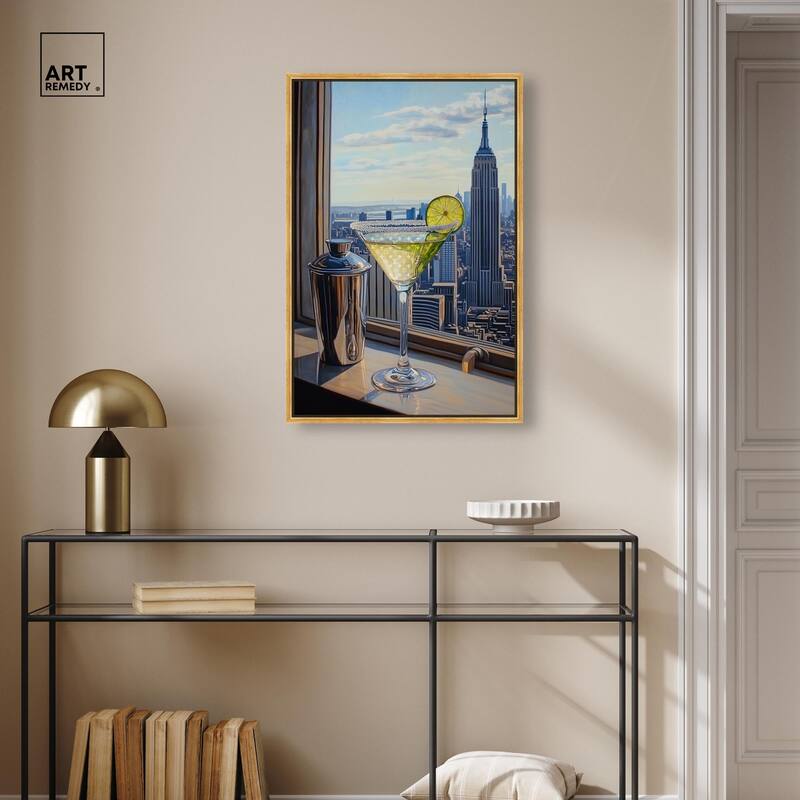 Classy Drink in NYC Canvas by Art Remedy