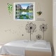 preview thumbnail 2 of 4, Walplus 3D Window River View Black Dandelion Wall Sticker Home Decor
