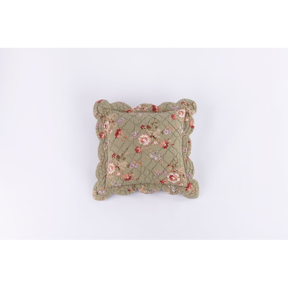 Cottage Home Multicolor Scalloped Edge Cotton Throw Pillow