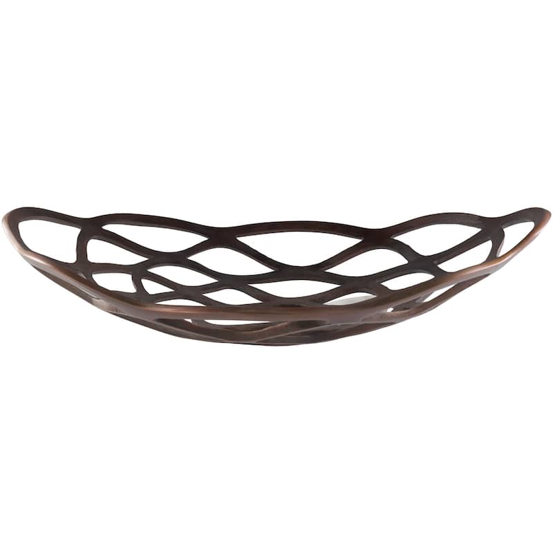 Aiello Copper Modern Metal Decorative Bowl