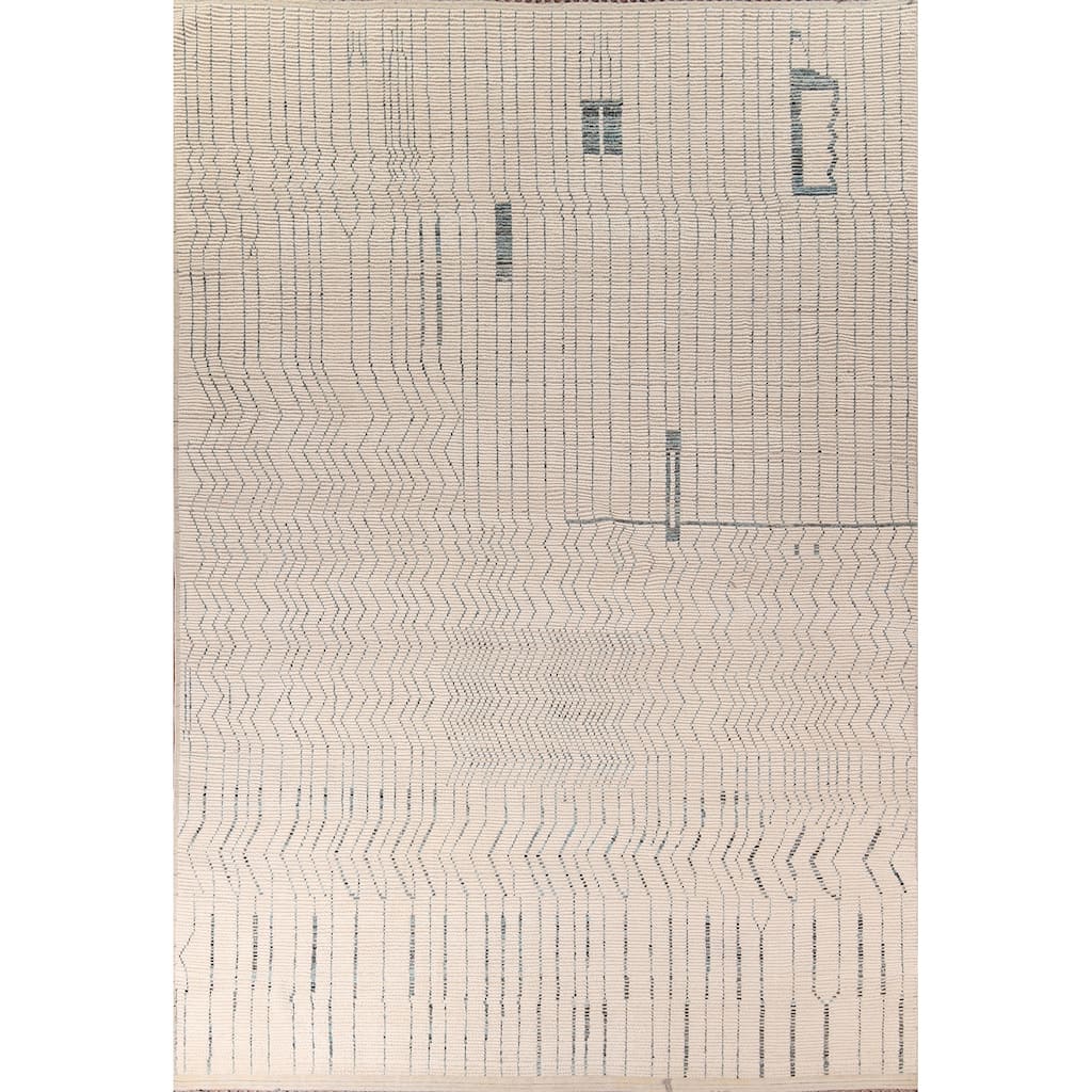 Earth Tone Moroccan Large Area Rug Hand-Knotted Oriental Wool Carpet - 11'9" x 15'3"