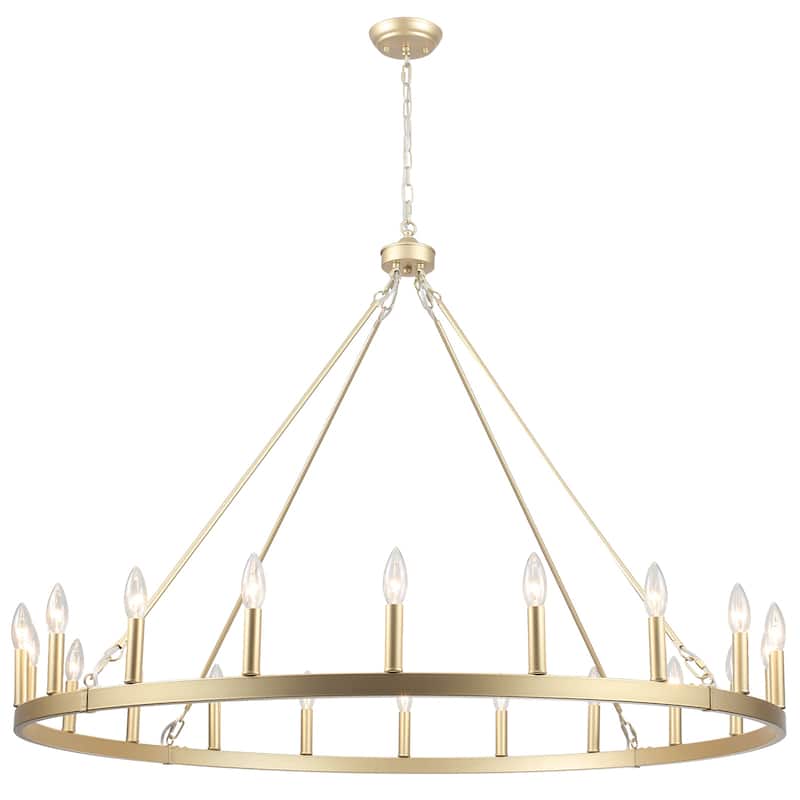 20-Light Modern Farmhouse Chandelier, 47.24 Inch Wagon Wheel Chandelier for Living Room Kitchen Island Dining Foyer