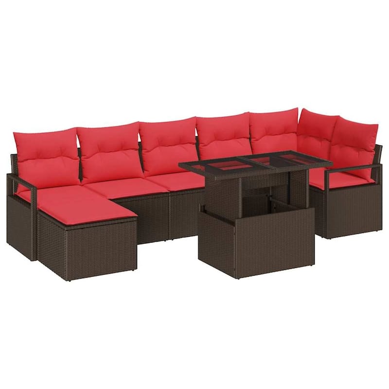 vidaXL 8 Piece Garden Sofa Set with Cushions - 113×48×27.2
