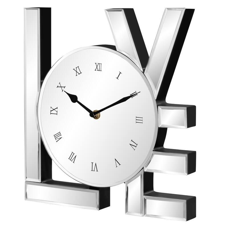 Art Letters Mirrored Wall Clock
