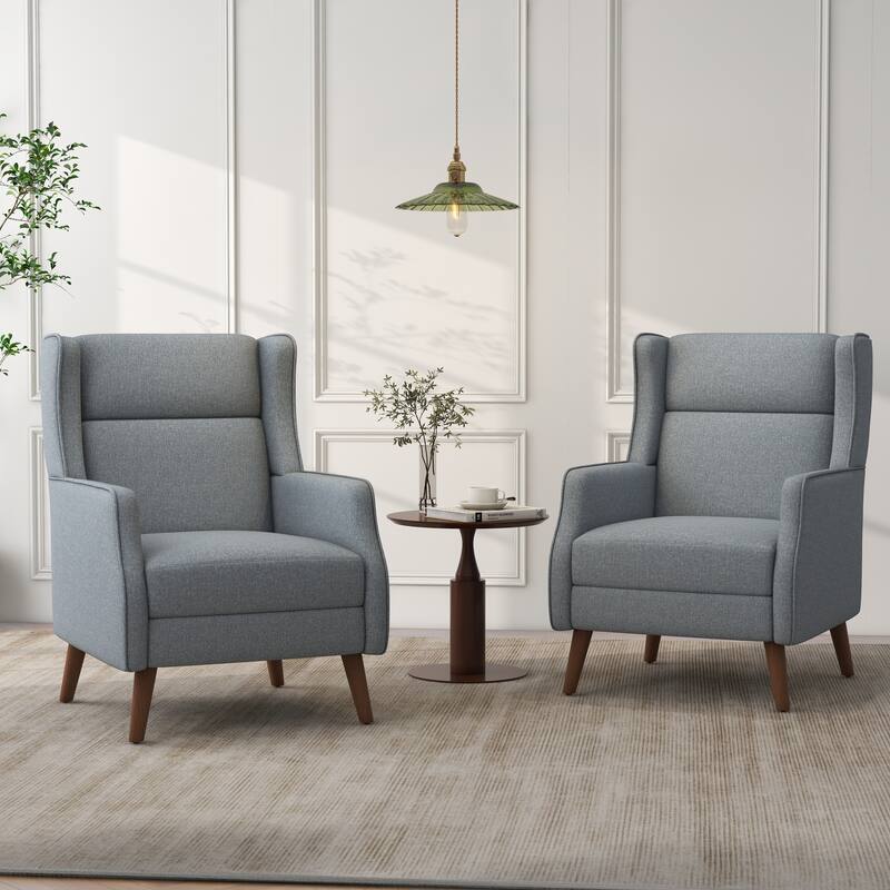 Set of 2 Upholstered Modern Accent Chair Living Room Armchairs