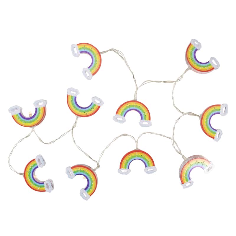 10 Count LED Warm White Rainbow Christmas Lights - 3.25 Ft Clear Wire - 3.25'